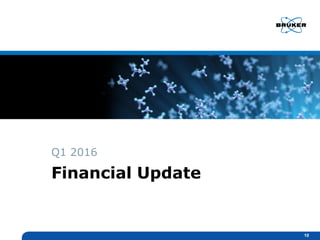 Financial Update
Q1 2016
10
 