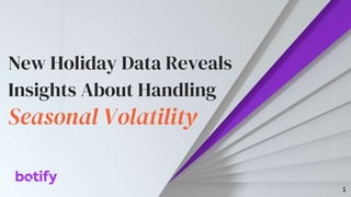 New Holiday Data Reveals
Insights About Handling
Seasonal Volatility
1
 