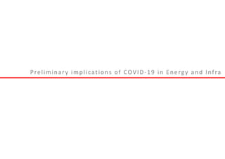 Preliminary implications of COVID-19 in Energy and Infra
 