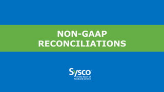 NON-GAAP
RECONCILIATIONS
 