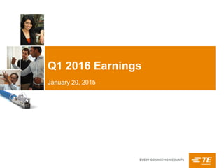 Q1 2016 Earnings
January 20, 2015
 