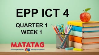 Epp Powerpoint Topic Computer Q1-EPP ICT 4 WEEK 1 PPT.Kahalagahan ng Computer at Computing Device | PPTX