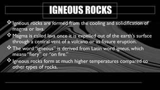The Rocks of the Earth and Its Characteristics | PPTX