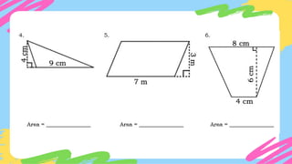 Comprehensive Math Lesson on Areas of Parallelograms, Triangles, and Trapezoids