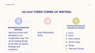 Creative Writing _ Introduction of Creative Writing | PPTX