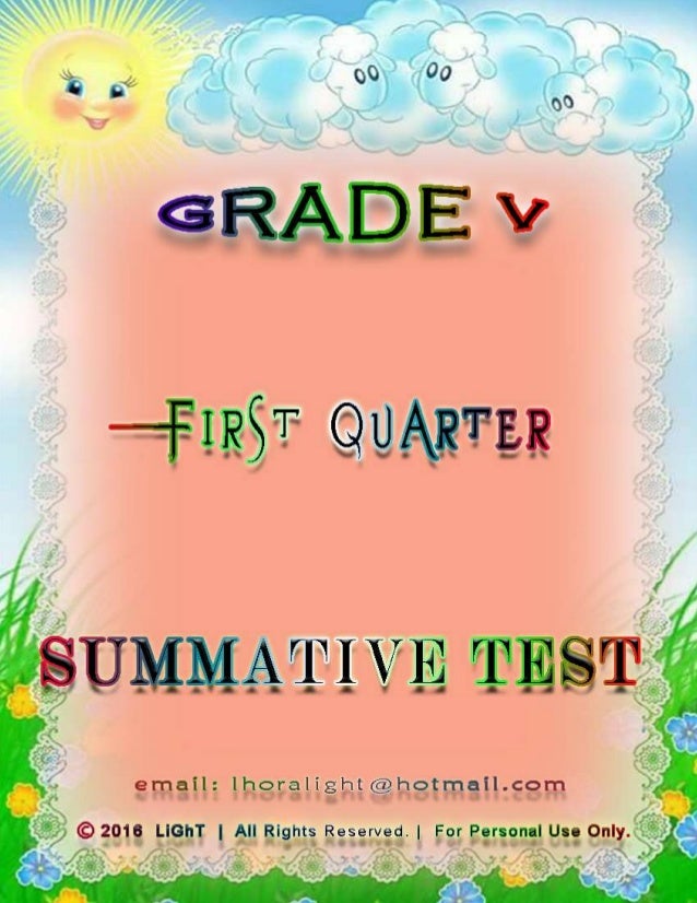 K To 12 Grade 5 Unang Lagumang Pagsusulit