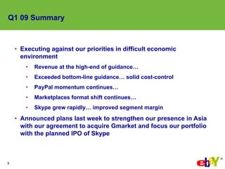 eBay 2009q1 Earnings Slides