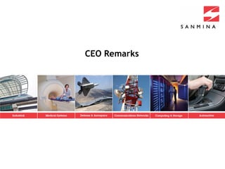 CEO Remarks
 