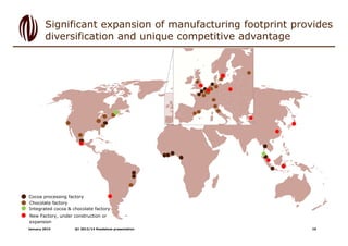 Significant expansion of manufacturing footprint provides
diversification and unique competitive advantage

Cocoa processi...