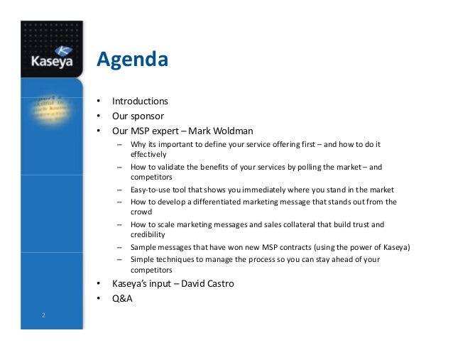 business agenda examples