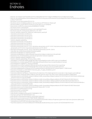 40 © 2014 Akamai Technologies, Inc. All Rights Reserved
Section 12:
Endnotes
1
https://isc.sans.edu/port.html?startdate=2014-01-01enddate=2014-03-31port=5000yname=sourcesy2name=targets
2
https://isc.sans.edu/diary/More+Device+Malware%3A+This+is+why+your+DVR+attacked+my+Synology+Disk+Station+%28and+now+with+Bitco
in+Miner!%29/17879
3
 http://www.us-cert.gov/ncas/alerts/TA14-017A
4
http://www.akamai.com/dl/akamai/Akamai-Security-Advisory-NTP-Reflection-Attacks.pdf
5
http://venturebeat.com/2013/07/27/19-percent-of-the-web-runs-on-wordpress/
6
https://twitter.com/IPv4Countdown/status/445899963315539968
7
http://www.potaroo.net/tools/ipv4/
8
https://www.apnic.net/publications/research-and-insights/geoff-huston
9
http://www.tcpiputils.com/browse/ip-address/151.216.128.0
10
http://en.wikipedia.org/wiki/The_Gathering_%28computer_party%29
11
http://whois.domaintools.com/104.0.0.0
12
http://whois.domaintools.com/104.16.0.0
13
http://whois.domaintools.com/154.96.0.0
14
http://whois.domaintools.com/105.64.0.0
15
http://en.wikipedia.org/wiki/Inwi
16
http://whois.domaintools.com/105.48.0.0
17
http://whois.domaintools.com/197.88.0.0
18
http://whois.domaintools.com/105.32.0.0
19
http://whois.domaintools.com/191.12.0.0, http://whois.domaintools.com/191.16.0.0, http://whois.domaintools.com/191.20.0.0, http://whois.
domaintools.com/191.24.0.0, http://whois.domaintools.com/191.28.0.0
20
http://whois.domaintools.com/191.120.0.0, http://whois.domaintools.com/191.128.0.0
21
https://labs.ripe.net/Members/emileaben/hampered-eyeballs
22
http://www.worldipv6launch.org/measurements/
23
http://www.worldipv6launch.org/monthly-ipv6-measurements-belgiums-telenet-joins-the-ipv6-club/
24
http://www.cnet.com/uk/news/what-is-4k-uhd-next-generation-resolution-explained/
25
http://en.wikipedia.org/wiki/H.264/MPEG-4_AVC
26
http://en.wikipedia.org/wiki/High_Efficiency_Video_Coding
27
http://gigaom.com/2014/01/30/the-google-fiber-effect-kansas-legislature-writes-a-bill-to-stop-muni-broadband/
28
http://arstechnica.com/tech-policy/2014/01/cable-lobby-will-tweak-bill-banning-municipal-broadband-in-kansas/
29
http://kslegislature.org/li/b2013_14/measures/sb304/
30
http://arstechnica.com/tech-policy/2014/02/utah-bill-would-stop-regional-fiber-networks-from-expanding/
31
http://arstechnica.com/business/2014/02/google-fiber-chooses-nine-metro-areas-for-possible-expansion/
32
http://www.telegeography.com/products/commsupdate/articles/2014/02/04/antel-ftth-network-passes-717000-homes/
33
http://www.theregister.co.uk/2014/03/11/indonesia_plans_10_gbps_broadband_sprint/
34
http://ec.europa.eu/digital-agenda/en
35
http://www.slideshare.net/Palazzo_Chigi/achieving-the-objectives-of-the-digital-agenda-for-europe-dae-in-italy-prospects-and-challenges
36
http://www.zdnet.com/should-italians-really-be-cautiously-optimistic-about-the-state-of-their-superfast-broadband-7000025832/
37
http://www.akamai.com/html/io/io_dataset.html#stat=mobile_browsertop=5type=linestart=20140101end=20140331net=mhide=ope
ra%20mini+docomo+opera%20tablet
38
http://www.akamai.com/html/io/io_dataset.html#stat=mobile_browsertop=5type=piestart=20140101end=20140331net=m
39
http://www.akamai.com/html/io/io_dataset.html#stat=mobile_browsertop=15type=piestart=20140101end=20140331net=m
40
http://www.akamai.com/html/io/io_dataset.html#stat=mobile_browsertop=5type=linestart=20140101end=20140331net=bothhide=u
cweb+opera%20mini+chrome%20mobile
41
http://www.akamai.com/html/io/io_dataset.html#stat=mobile_browsertop=5type=piestart=20140101end=20140331net=both
42
http://www.akamai.com/html/about/press/releases/2013/press_061113.html
43
http://www.w3.org/TR/navigation-timing/
44
http://stevesouders.com/episodes/
45
http://caniuse.com/nav-timing
46
https://twitter.com/bgpmon/statuses/422734582866141184
47
http://sana.sy/eng/21/2014/03/20/534371.htm
48
https://twitter.com/renesys/status/447011332353585153/photo/1
49
https://twitter.com/renesys/status/423790827802861568/photo/1
50
http://www.telegeography.com/products/commsupdate/articles/2014/01/10/face-off-operators-government-clash-over-submarine-cable-access/
51
http://politicosl.com/2014/01/sierra-leone-deactivates-3-isps/
52
http://www.aljazeera.com/news/middleeast/2014/03/deadly-double-bombing-rocks-iraq-tikrit-201432293320675914.html
 