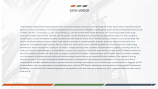 -2-
This presentation includes forward-looking statements within the meaning of Section 21E of the Securities Exchange Act of 1934, which provides a "safe harbor" for such
statements in certain circumstances. The forward-looking statements include statements or expectations regarding future growth, amount and timing of production and sale
of Refined Coal (“RC”); Tinuum Group, LLC and Tinuum Services, LLC cash flow and their ability to make distributions, and Tinuum Group’s ability to lease or sell
remaining RC facilities; future revenues, expenses, cash flow, liquidity, and other financial and accounting measures; potential future value of our stock; our ability to
commercialize EC products and intellectual property; expectations about the timing and amount of future dividend payments; completion of our announced tender offer;
returning value to stockholders; and related matters. These statements are based on current expectations, estimates, projections, beliefs and assumptions of our
management. Such statements involve significant risks and uncertainties. Actual events or results could differ materially from those discussed in the forward-looking
statements as a result of various factors, including but not limited to, changes and timing in laws, regulations, IRS interpretations or guidance, accounting rules and any
pending court decisions, legal challenges to or repeal of them; changes in prices, economic conditions and market demand; the ability of the RC facilities to produce and
sell coal that qualifies for tax credits; the timing, terms and changes in contracts for RC facilities, or failure to lease or sell RC facilities; impact of competition; availability,
cost of and demand for alternative tax credit vehicles and other technologies; technical, start-up and operational difficulties; availability of raw materials; loss of key
personnel; the value of our products, technologies and intellectual property to customers and strategic investors; the value placed on our stock price as a result of
anticipated future cash flows; intellectual property infringement claims from third parties; seasonality and other factors discussed in greater detail in our filings with the SEC.
You are cautioned not to place undue reliance on such statements and to consult our SEC filings for additional risks and uncertainties that may apply to our business and
the ownership of our securities. Our forward-looking statements are presented as of the date made, and we disclaim any duty to update such statements unless required
by law to do so.
SAFE HARBOR
2
 