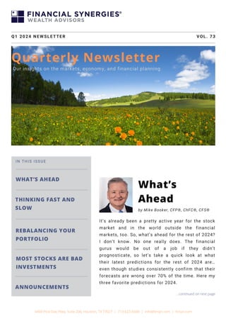 Q1 2024 Newsletter | Financial Synergies Wealth Advisors