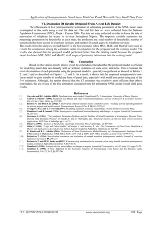 Application of Semiparametric Non-Linear Model on Panel Data with Very ...