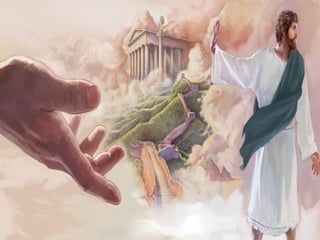 3) Tentação do Poder:
Jesus poderia ter escolhido um caminho de poder, de domínio.
Jesus rejeita essa tentação, afirmando: "Só a Deus adorarás".
As três tentações apresentadas são faces de uma única tentação:
ignorar as propostas de Deus e escolher um caminho pessoal.
Jesus recusou a tentação do pão, da glória e do poder...
Para Ele, só uma coisa é verdadeiramente decisiva e fundamental:
a comunhão com o Pai e o cumprimento obediente do seu projeto…
 