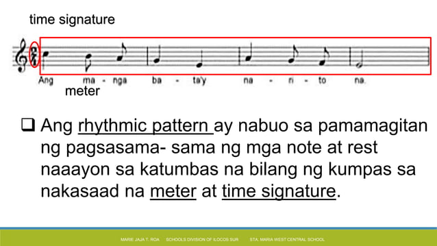 Q1 a2 simple meter, rhythmic pattern, at time signature | PPTX