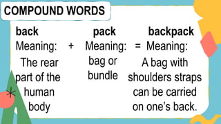QUARTER ONE WEEK 3 GRADE 5 COMPOUND WORDS | PPTX