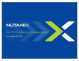 Q1 FYʹ17 Investor Presentation
November 29, 2016
 
