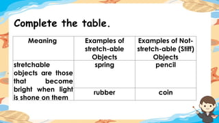 Stretchy Objects. Examples Q1G3_Science -W4-Day 4.pptxwbdjhqwgvdjhqd | PPTX