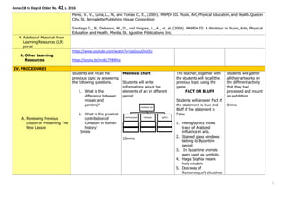 DAILY LESSON LOG IN MAPEH ARTS DEPARTMENT OF EDUCATION | PDF