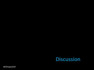 Discussion
#GSImpactCall
 
