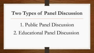 Panel Discussion Two Rows Effective Panel Discussions: Roles, Types, and Best Practices for ...