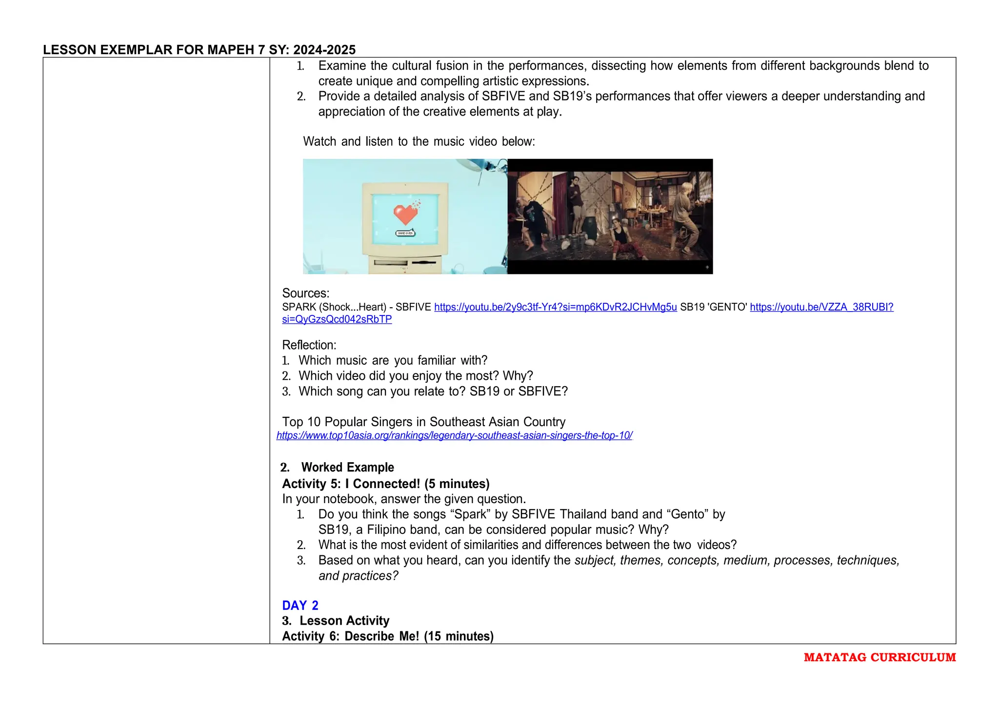 Matatag Lesson Exemplar for MAPEH Music and Arts 2.docx