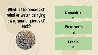 Weatherin
g
Erosio
n
Depositio
n
 