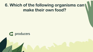 6. Which of the following organisms can
make their own food?
c producers
 