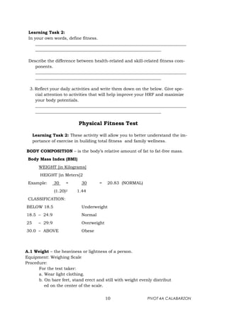MAPEH 8 QUARTER 1 PHYSICAL EDUCATION AND HEALTH | PDF