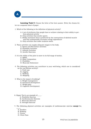MAPEH 8 QUARTER 1 PHYSICAL EDUCATION AND HEALTH | PDF