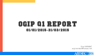 OGIP Q1 REPORT
01/01/2015-31/03/2015
 