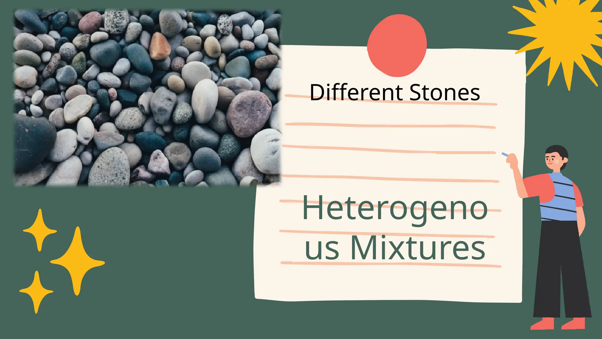 Different Stones
Heterogeno
us Mixtures
 
