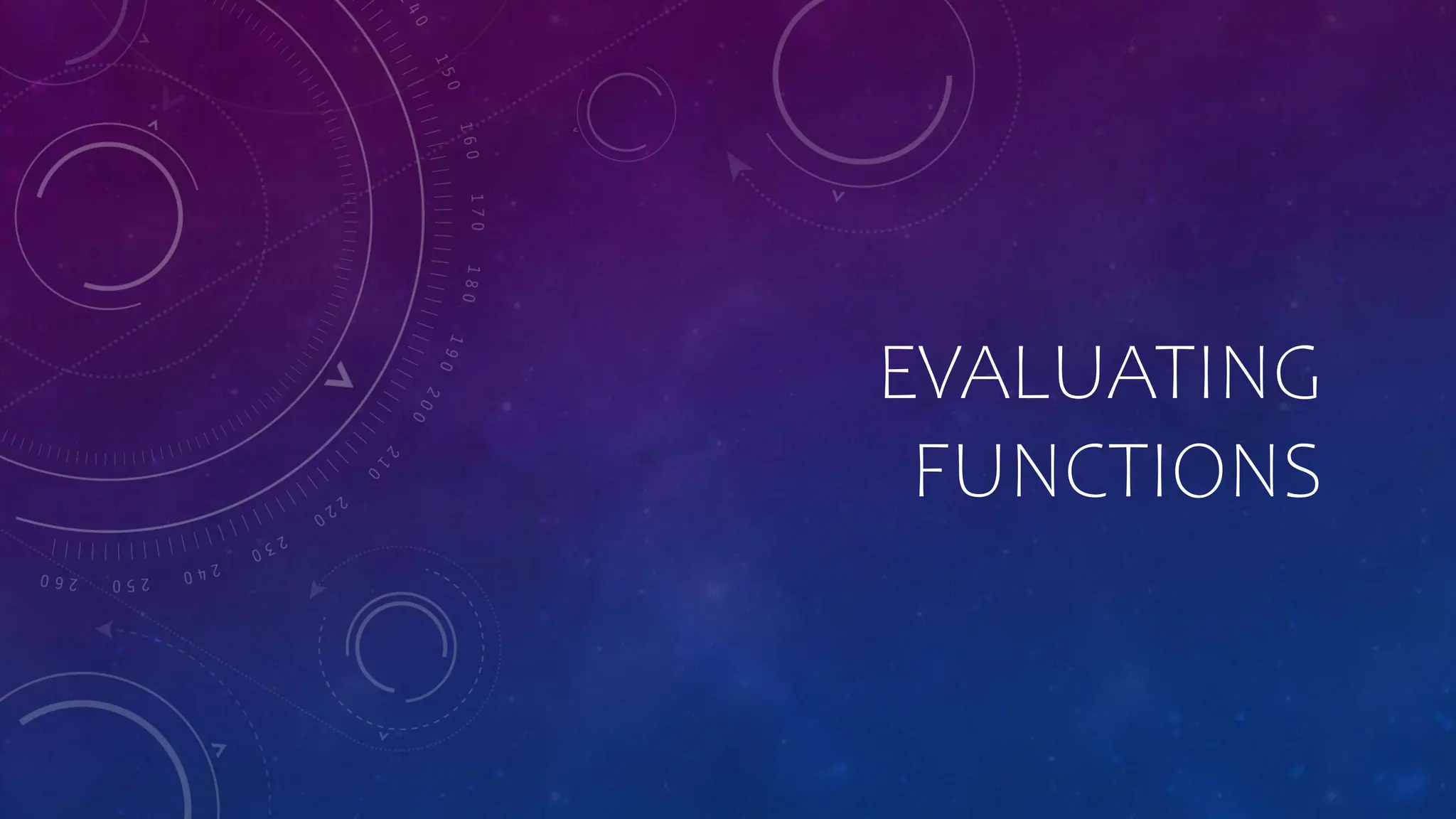 EVALUATING
FUNCTIONS
 