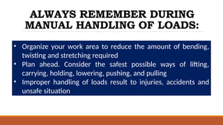 Safe Manual Material Handling: Proper Loading and Unloading Techniques ...
