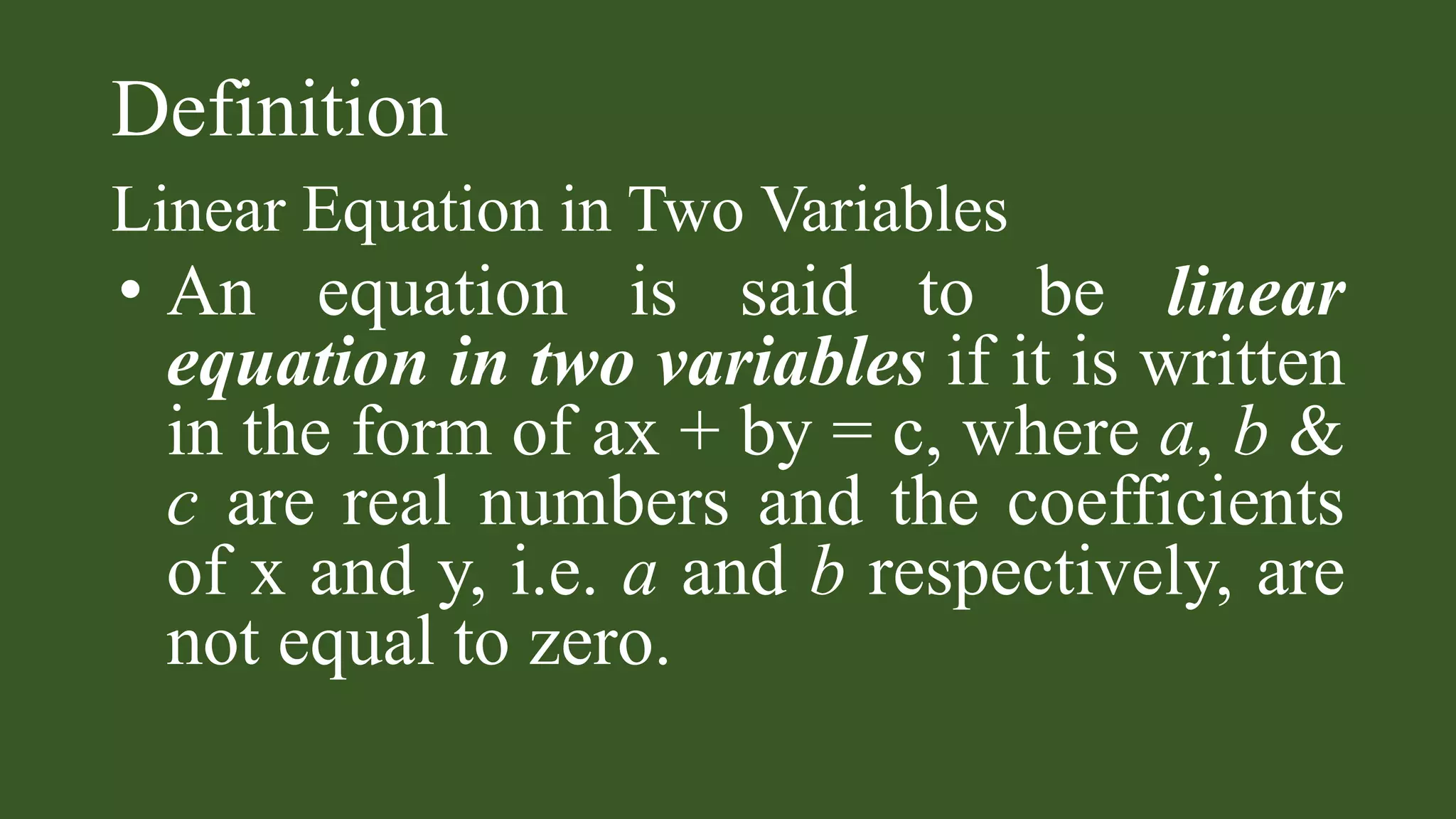 Q1_W5_D1 Linear Equation in Two Variables.pptx | Physics | Science