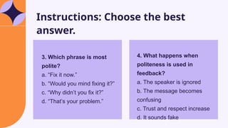 Mastering Politeness Markers for Effective Feedback and Communication ...