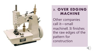 Over Edge Machine Q1 wk1 d2 types of sewing machines | PPTX