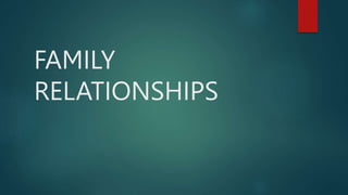 FAMILY
RELATIONSHIPS
 