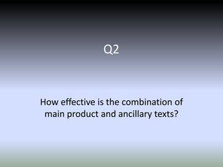 Q2

How effective is the combination of
main product and ancillary texts?

 