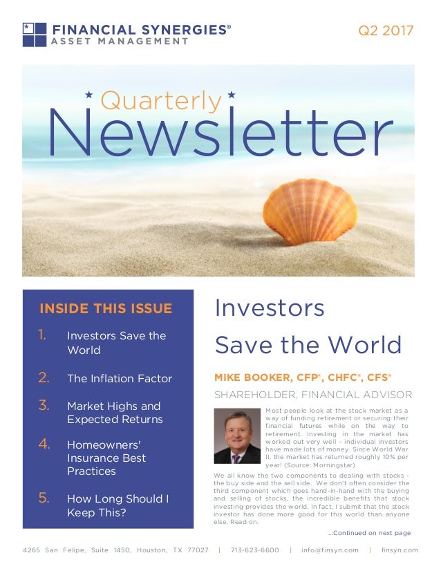 financial synergies q2 2017 newsletter