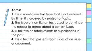 Identifying the purpose, key structure and language features | PPTX