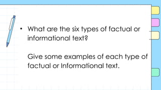 Identifying the purpose, key structure and language features | PPTX