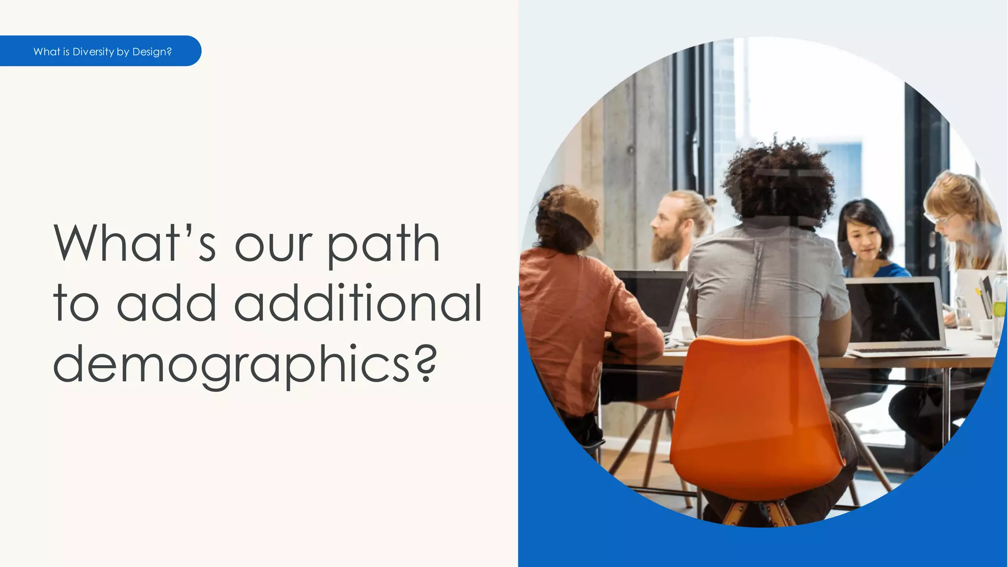 What’s our path
to add additional
demographics?
What is Diversity by Design?
 