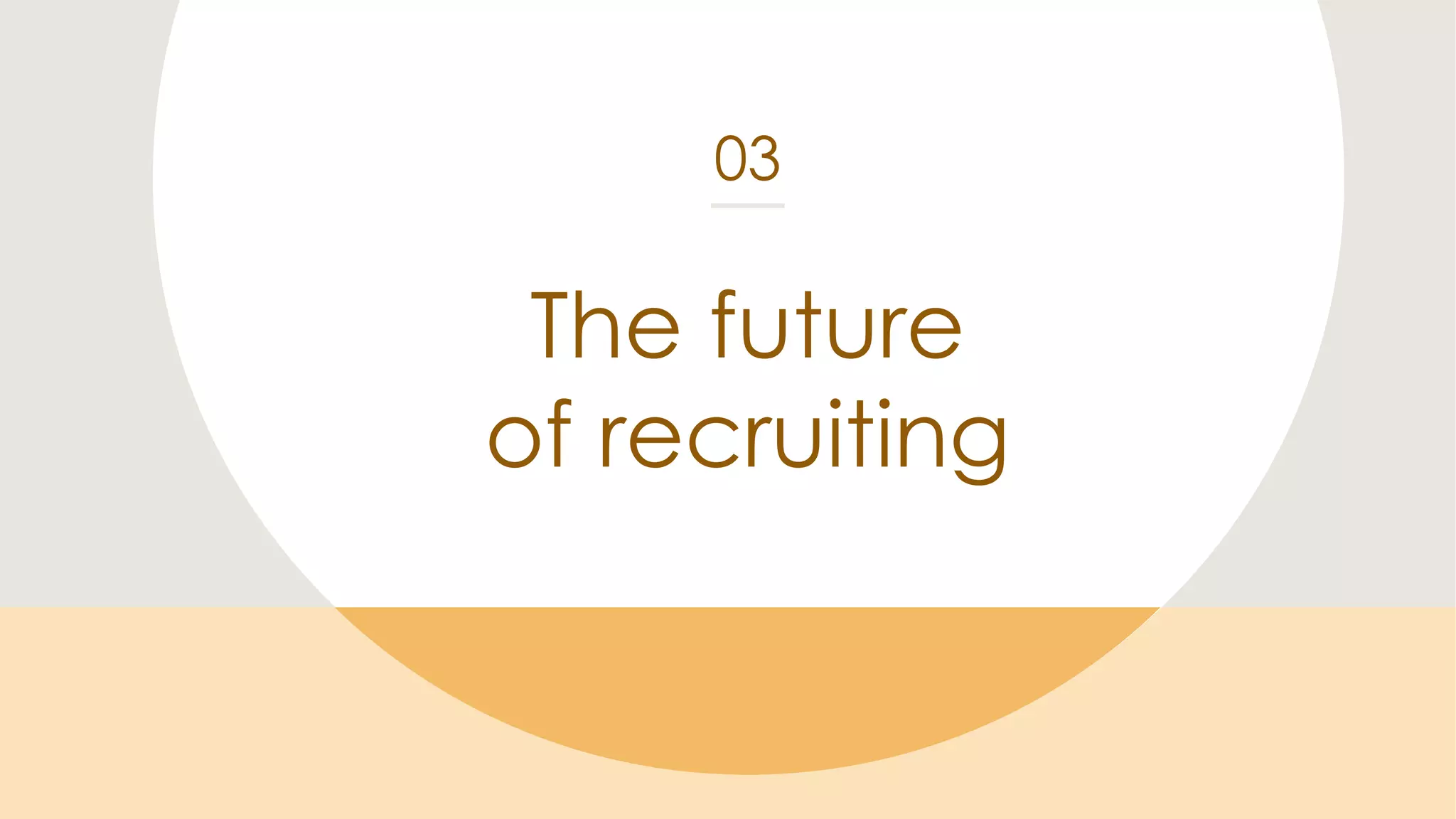 The future
of recruiting
03
 
