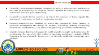 PE and Health 11
 