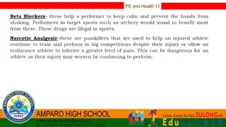 PE and Health 11
 