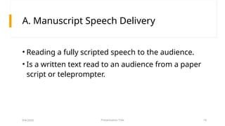Q2 - M5 - Modes of Delivery of Speech.pptx