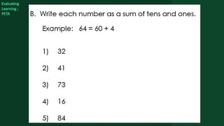 Evaluating
Learning ;
PETA
 