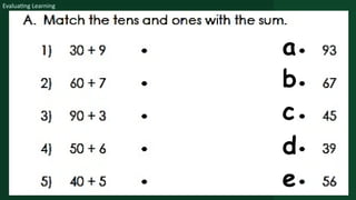Evaluating Learning
a
b
c
d
e
 